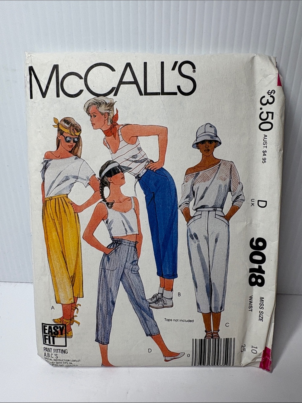 McCall's Women's High-Waist Cropped Capris Sewing Patterns 9018 size 10
